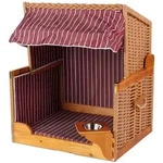 bene living Hundestrandkorb, Rot, Textil, Holz, Gestreift, 1-Sitzer, F&uuml;llung: