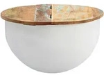 Mid.you Couchtisch, Braun, Wei&szlig;, Holz, Mangoholz, massiv, rund, rund, 60x34x60...