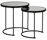 Mid.you Satztisch, Schwarz, Glas, 2-teilig, rund, rund, 50x50.5x50 cm, einfacher