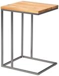 Beistelltisch, Eiche, Edelstahl, Holz, Metall, Wildeiche, massiv, rechteckig,...