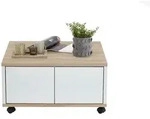 Mid.you Couchtisch, Eiche, Wei&szlig; Hochglanz, Holzwerkstoff, 2 Schublade(n)...