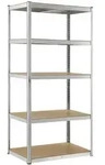 Juskys Lagerregal, Silber, Metall, 100x200x60 cm, Freizeit, Heimwerken, Werkstatt