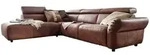 Kawola Ecksofa, Braun, Leder, 4-Sitzer, F&uuml;llung: Schaumstoff, L-Form, 263x240 cm,