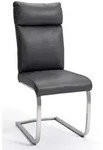 Livetastic Schwingstuhl, Edelstahl, Grau, Textil, Metall, Flachrohr, C-Form,