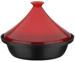 GSW Schmortopf Tajine, Rot, Schwarz, Metall, Keramik, 2 L, rund, ISO 9001,