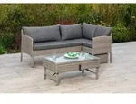 Gardenson Loungegarnitur, Beige, Kunststoff, F&uuml;llung: Schaumstoff, 190x113 cm, Tisch