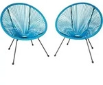 tectake Gartenstuhl, Blau, Metall, 70.5x78x69 cm, Gartenm&ouml;bel, Gartenst&uuml;hle,