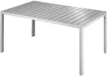 tectake Gartentisch, Silber, Grau, Metall, Baum/Pflanze/Natur, Rechteckig,