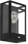 Eglo Aussenwandleuchte Alamonte, Klar, Schwarz, Metall, Glas, rechteckig,rechteckig,