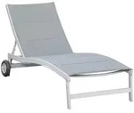Gardenson Gartenliege, Grau, Silber, Metall, Textil, 70x37.5x207 cm, R&auml;der am