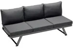 Sieger Gartenbank, Grau, Metall, 3-Sitzer, 204x81x72 cm, Gartenm&ouml;bel, Gartenb&auml;nke