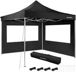 tectake Pavillion, Schwarz, Kunststoff, Quadratisch, 300x280x300 cm, Sonnen- &