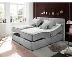 Mid.you Boxspringbett, Hellgrau, Kunststoff, H2, H&ouml;he ca. 50 cm, 180x200 cm,