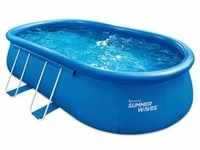 Pool-Set, Blau, Kunststoff, 107x549x305 cm, Freizeit, Pools und Wasserspaß,