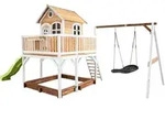 Spielturm, Braun, Gr&uuml;n, Wei&szlig;, Holz, Hemlocktanne, 613x291x277 cm, EN 71, CE, FSC