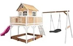 Spielturm, Braun, Lila, Wei&szlig;, Holz, Hemlocktanne, 613x291x277 cm, EN 71, CE, FSC