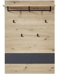 Voleo Garderobenpaneel, Graphit, Eiche Artisan, Metall, Holzwerkstoff, 80x118x30 cm,