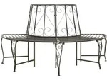 vidaXL Baumb&auml;nke, Grau, Metall, 160x89x80 cm, Gartenm&ouml;bel, Gartenb&auml;nke