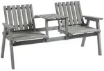 Outsunny Gartenbank,, Grau, Holz, 70x83x152 cm, Gartenm&ouml;bel, Gartenb&auml;nke