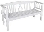Gardenson Gartenbank, Wei&szlig;, Holz, Eukalyptusholz, 3-Sitzer, 57x90x175 cm, FSC 100%,