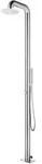 vidaXL Gartendusche, Silber, Metall, Zylindrisch, 12x225x20 cm, Freizeit, Pools und