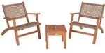 Gardenson Balkonset, Hellgrau, Eukalyptusholz, Holz, Kunststoff, 3-teilig,