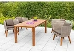 Gardenson Gartentischgruppe Imperia, Beige, Braun, Textil, Akazie, Hartholz,