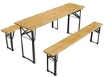 Juskys Bierzeltgarnitur, Braun, Holz, 3, Gartenm&ouml;bel, Gartenm&ouml;bel-Sets