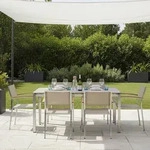 Gardenson Gartengarnitur, Braun, Teak, Metall, Textil, 150x89x90 cm, gastro- und