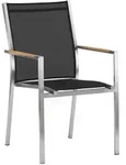 Zebra Stapelsessel One, Edelstahl, Dunkelgrau, Teak, Holz, Metall, Teakholz, massiv,