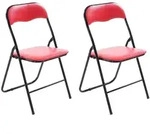 CLP Klappstuhl, Rot, Schwarz, Metall, 45x78x45 cm, Esszimmer, St&uuml;hle,...