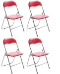 CLP Besucherstuhl, Silber, Rot, Metall, 45x78x45 cm, Arbeitszimmer, Besucherst&uuml;hle