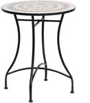 Outsunny Gartentisch,, Orange, Wei&szlig;, Schwarz, Keramik, Metall, 60x71x60 cm,