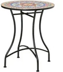Outsunny Gartentisch,, Rot, Keramik, 60x71x60 cm, Gartenm&ouml;bel, Gartentische,