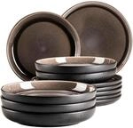 M&auml;ser Tafelservice Niara, Schwarz, Graubraun, Keramik, 12-teilig, Essen & Trinken,