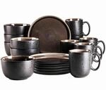 M&auml;ser Fr&uuml;hst&uuml;cksservice, Schwarz, Greige, Keramik, 18-teilig, Essen & Trinken,