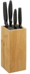 Relaxdays Messerblock, Hellbraun, Holz, Kunststoff, 10.5x23x10.5 cm, Kochen,