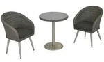 Gardenson Balkonset, Grau, Kunststoff, 3-teilig, F&uuml;llung: Schaumstoff, Tisch mit