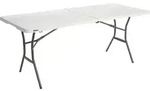 Gartenklapptisch, Wei&szlig;, Kunststoff, 76x74x183 cm, klappbar, UV-best&auml;ndig,