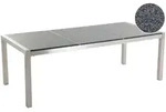 Beliani Gartentisch, Grau, Silber, Stein, Quadratisch, 100x74x220 cm, Gartenm&ouml;bel,