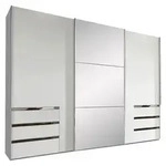 Mid.you Schwebet&uuml;renschrank 1787065201, Silber, Wei&szlig;, Glas, Holzwerkstoff, 3
