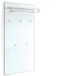 Garderobenpaneel Santina, Wei&szlig;, Glas, Holzwerkstoff, 80x170x27 cm, Goldenes M, Made