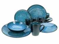 Creatable Kombiservice Capri, Blau, Dunkelblau, Keramik, 16-teilig, 300 ml,300...
