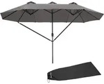 tectake Sonnenschirm, Grau, Metall, Quadratisch, 270x460 cm, Sonnen- & Sichtschutz,