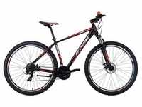 KS Cycling Mountainbike Hardtail Morzine 614M, Rot, Schwarz, Metall, 139x76x21 cm,