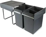 Emuca Recyclingbeh&auml;lter, Anthrazit, Kunststoff, 34.2x39x46.9 cm, K&uuml;chen,