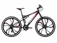 KS Cycling Mountainbike, Rot, Schwarz, Metall, 139x80x21 cm, Freizeit, Sport &