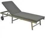 Gardenson Gartenliege, Beige, Kunststoff, Metall, F&uuml;llung: Schaumstoff, 202x35x65