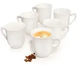 S&auml;nger Kaffeebecher, Wei&szlig;, Keramik, 6-teilig, 29.5x13.25x22 cm, kratzfest,...