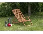 Gardenson Strandstuhl Aurora, Natur, Holz, Eukalyptusholz, massiv, 64x102x113 cm,